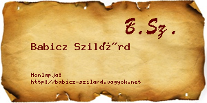 Babicz Szilárd névjegykártya
