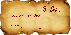 Babicz Szilárd névjegykártya