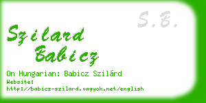 szilard babicz business card